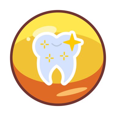 Sağlıklı Temiz Diş tıbbi ikon vektör çizimi                          