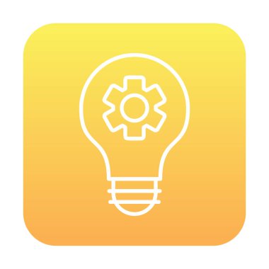 Simge vektör çiziminin içindeki vitesli basit ampul