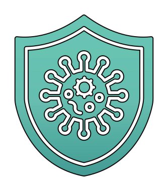 Virüs koruma simgesi vektör illüstrasyonu