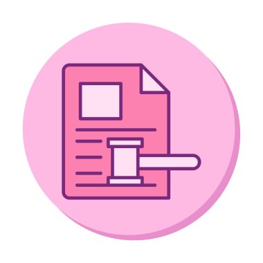 Açık artırma ya da Yargıç Tokmak simgesi düz stilde