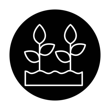 Büyüyen Bitkiler web simgesi, vektör illüstrasyonu 