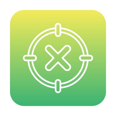  Çember simgesinde konsantrasyon ya da çapraz çizgi yok, vektör illüstrasyonu 