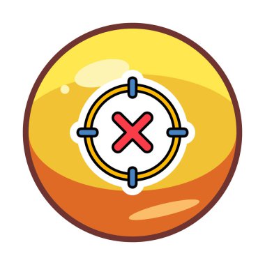  Çember simgesinde konsantrasyon ya da çapraz çizgi yok, vektör illüstrasyonu 