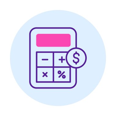 hesap makinesi düz simgesi, vektör illüstrasyonu