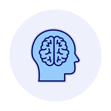 düz beyin simgesi tasarımı çizimi 