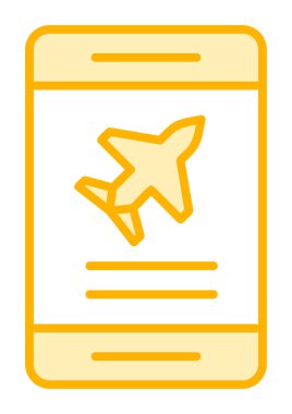 Uçak simgesi vektör illüstrasyonunda bilet