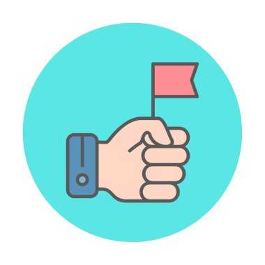 Bayrak tutan el, vektör