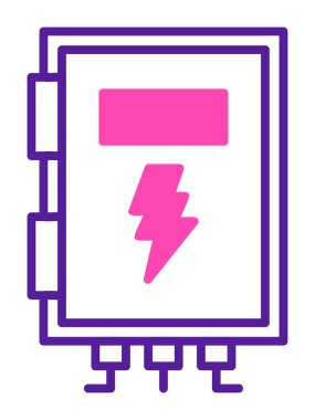 Güç simgesi, vektör illüstrasyonu. Yüksek Voltaj Kutusu              