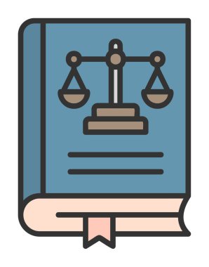Hukuk kitabı. Web simgesi basit illüstrasyon 