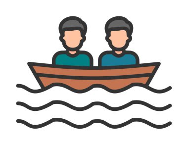 Basit tekne simgesi, vektör illüstrasyonu