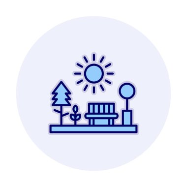 Yedek vektör renk simgesine sahip park 