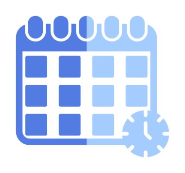 Takvim anımsatma simgesi, bitiş tarihi simgesi, vektör illüstrasyonu