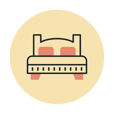 Yatak simgesinin vektör illüstrasyonu