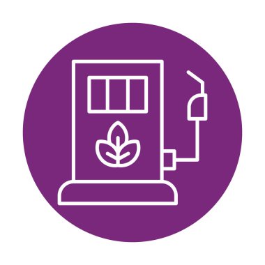 benzin istasyonu web simgesi, vektör illüstrasyonu