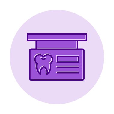 Diş Kliniği İmza Panosu Web simgesi, vektör illüstrasyonu