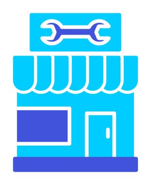 Araba Tamirhanesi ikon vektör çizimi