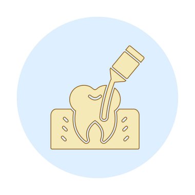 Kök Kanal Tedavi simgesi, vektör illüstrasyonu 