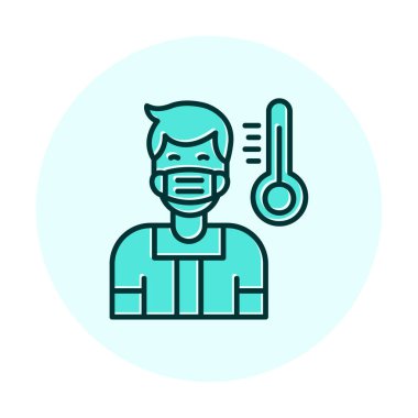 Maske simgesi takan düz adam, taslak biçimi