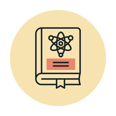 Fizik Kitabı vektör illüstrasyonu, simge ögesi arkaplanı