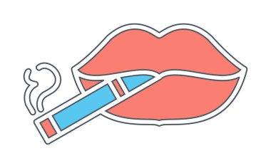 Düz Sigara Simgesi Vektör Çizimi Tasarımı