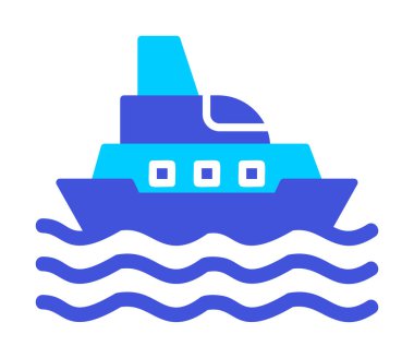 Gemi simgesi, vektör illüstrasyonu