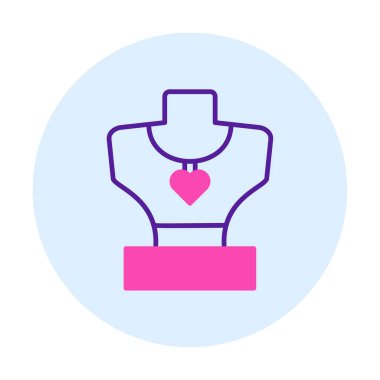 Kolye düz simgesi, vektör çizim                  