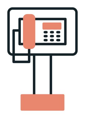 Ankesörlü Telefon web simgesi, vektör illüstrasyonu
