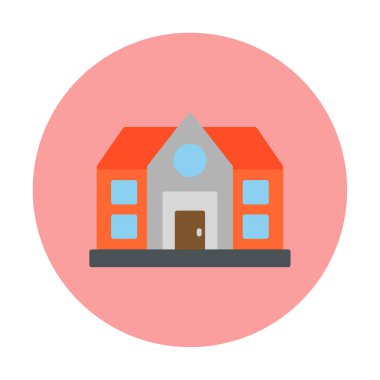 ev düz simgesi, vektör illüstrasyonu 