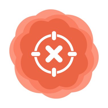  Çember simgesinde konsantrasyon ya da çapraz çizgi yok, vektör illüstrasyonu 