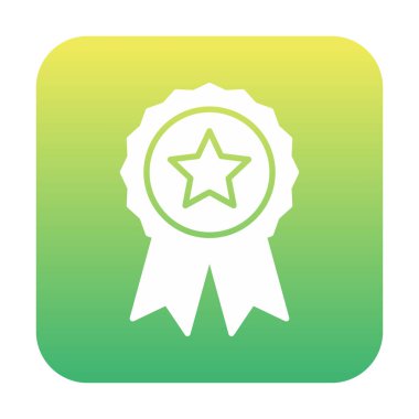 düz basit ödül rozet vektör düz çizgi simgesi