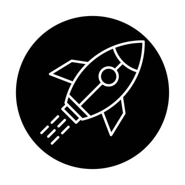Girişim konsepti, roket simgesi, düz tasarım 