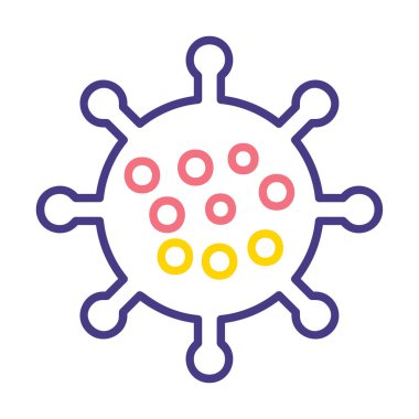 Corona virüs simgesi, covid-19 salgın hastalık sembolü, çizgi biçimi vektör simgesi