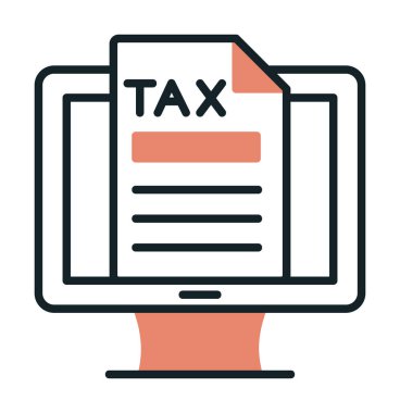 Çevrimiçi Vergi simgesi vektör çizimi