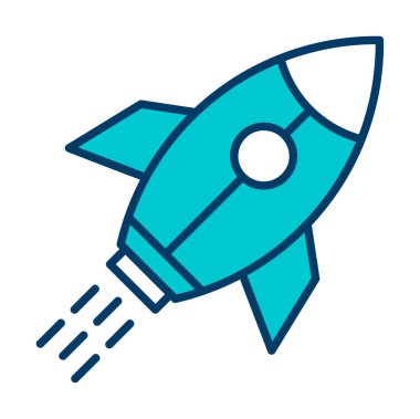 Girişim konsepti, roket simgesi, düz tasarım 