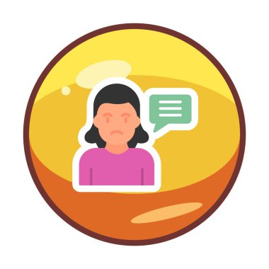 Sohbet düz simgesi, vektör illüstrasyonu