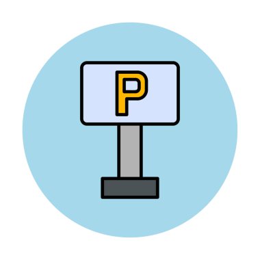 Park yeri simgesi. Web için park vektörü simgelerinin özet çizimi