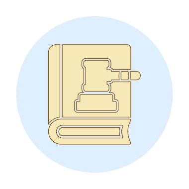 Hukuk kitabı ve tokmak. Web simgesi basit illüstrasyon 