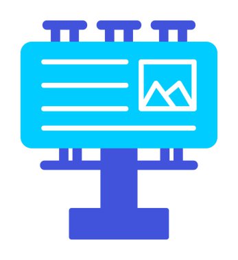 Billboard simgesinin vektör illüstrasyonu 