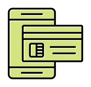 Basit Çevrimiçi Ödeme simgesi, vektör illüstrasyonu