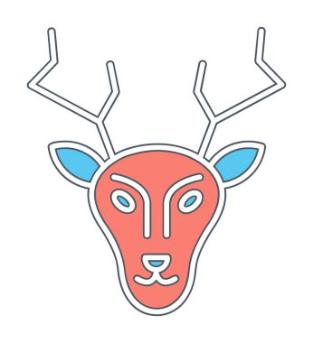 Geyik. Web simgesi basit illüstrasyon