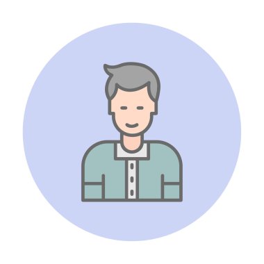 Avatar man simgesi, vektör illüstrasyonu  