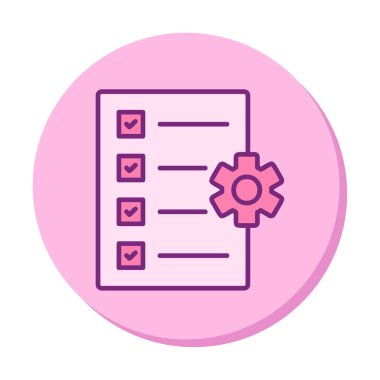 kontrol listesi renk simgesi. İnternet ve mobil uygulama için iş listesi. vektör izole çizimi. 