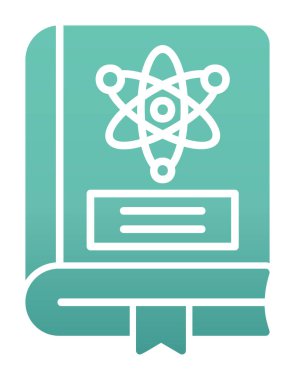 Fizik Kitabı vektör illüstrasyonu, simge ögesi arkaplanı