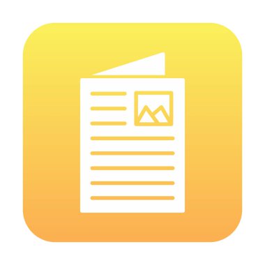 Broşür simgesi vektör illüstrasyonu