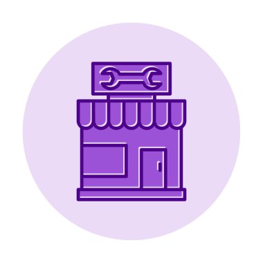 Araba Tamirhanesi ikon vektör çizimi