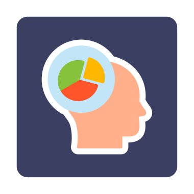 Basit Pasta Grafiği simgesi, vektör illüstrasyonu