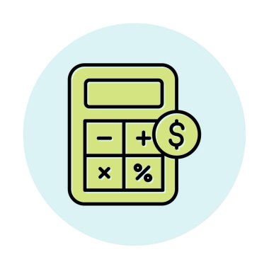 hesap makinesi düz simgesi, vektör illüstrasyonu