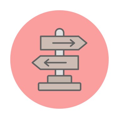 Yön düz simge, vektör illüstrasyonu