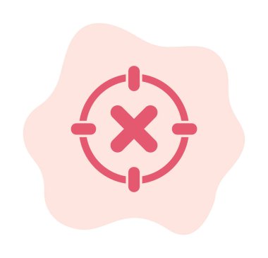  Çember simgesinde konsantrasyon ya da çapraz çizgi yok, vektör illüstrasyonu 