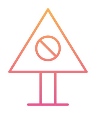 Yasaklanmış yol simgesinin vektör illüstrasyonu 